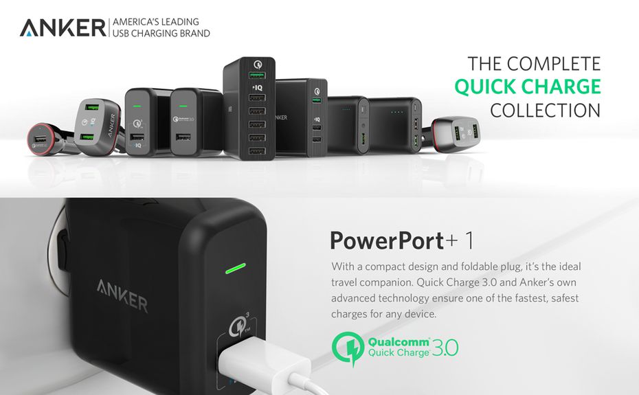 Anker Charger - Power IQ 3.0 & Qualcomm Quick Charger 3.0