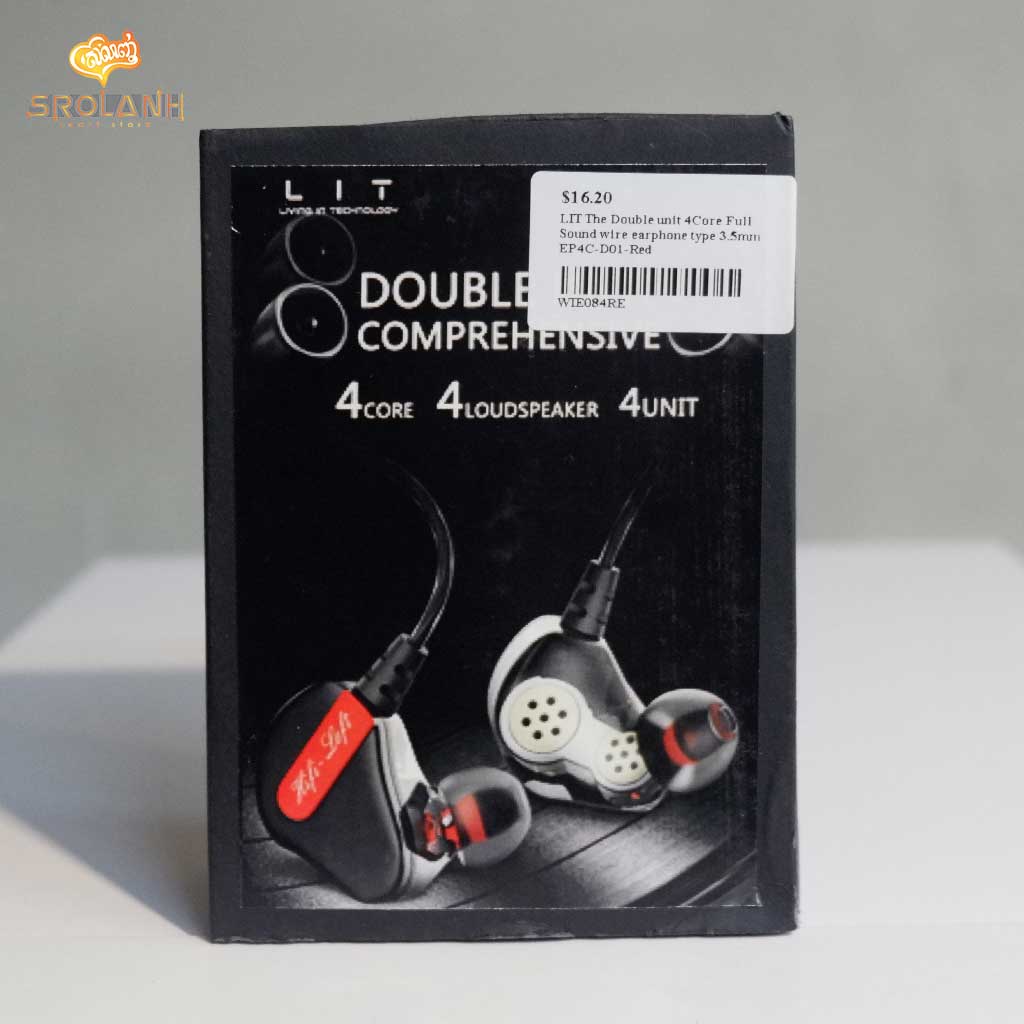 LIT The Double unit 4Core Full Sound wire earphone type 3.5mm EP4C-D01