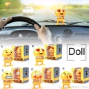 Automobile head shaking emoji decoration with LED sunglass