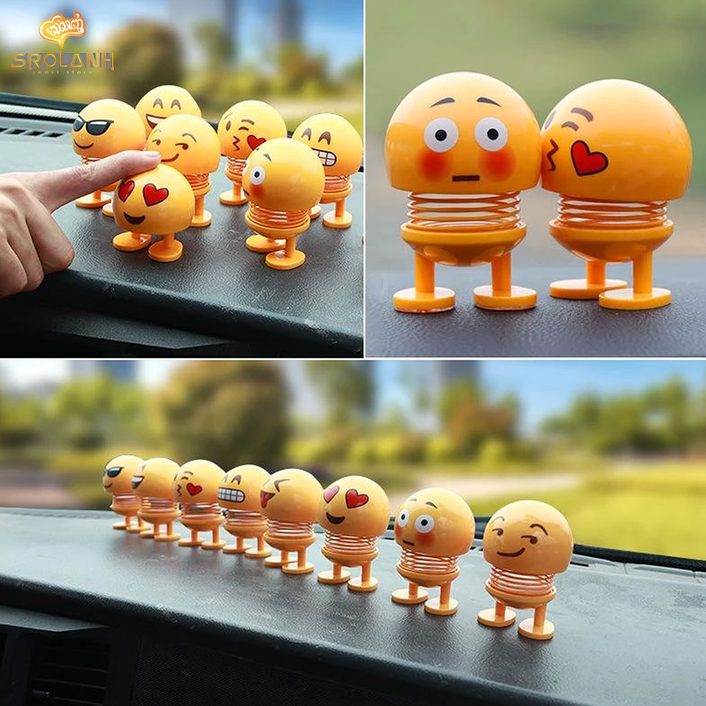 Automobile head shaking emoji decoration with LED sunglass