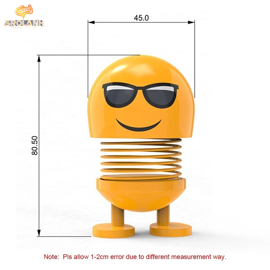 Automobile head shaking emoji decoration with LED sunglass