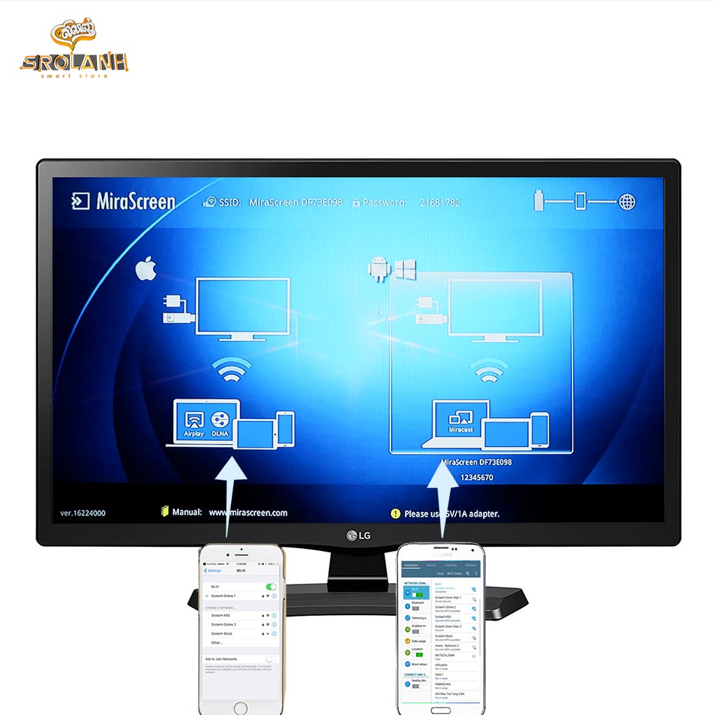 Mirascreen 5G for android IOS and Computer Wifi display