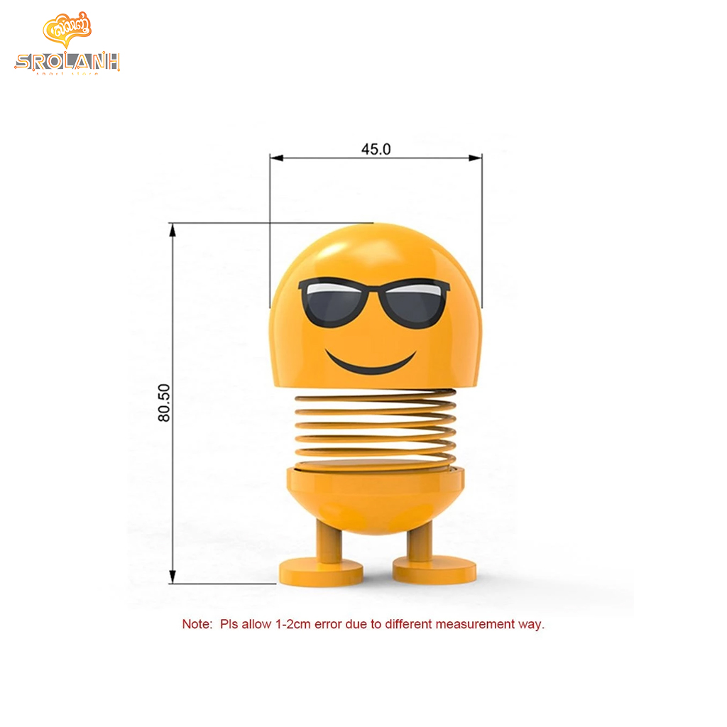 Automobile head shaking emoji decoration with LED sunglass