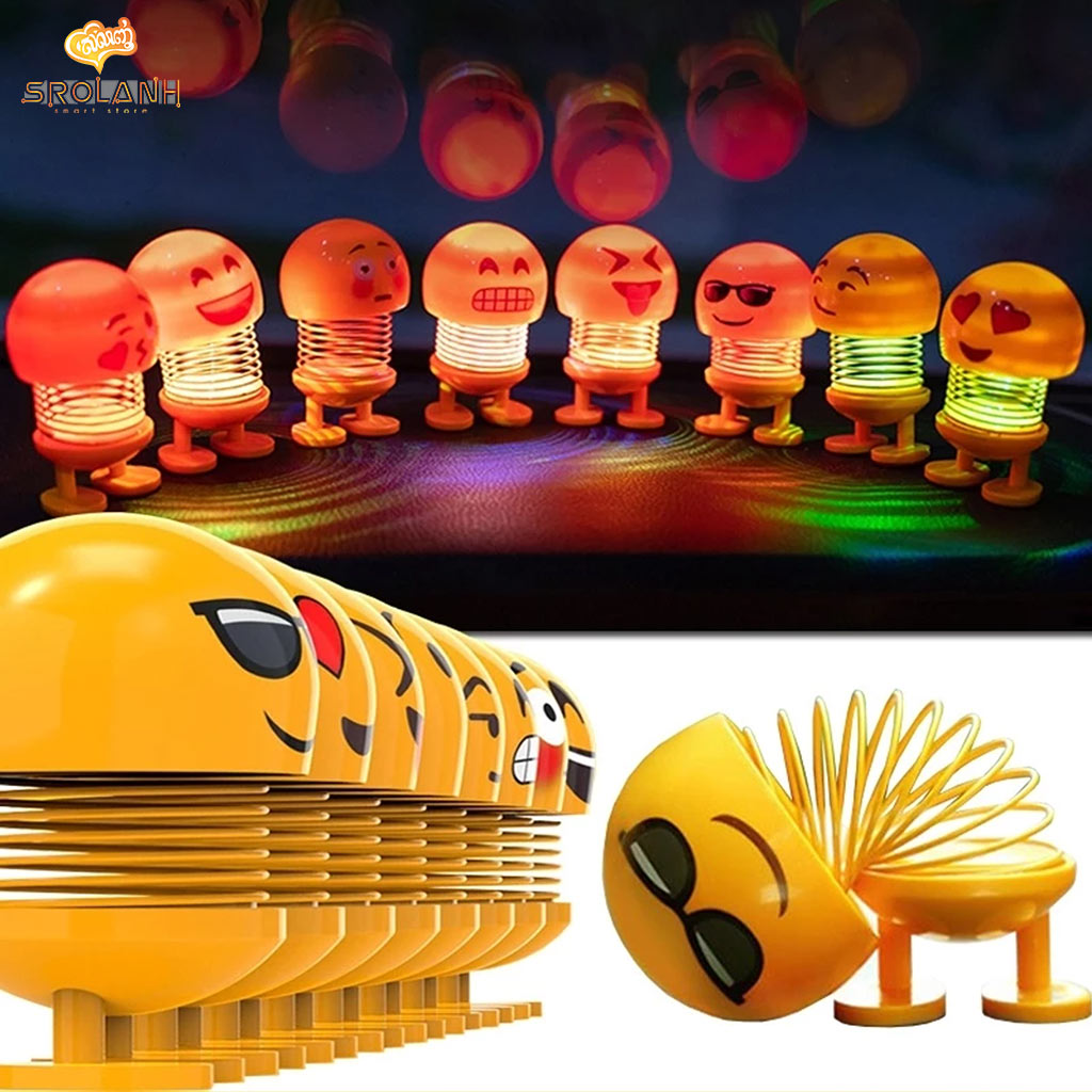 Automobile head shaking emoji decoration with LED sunglass