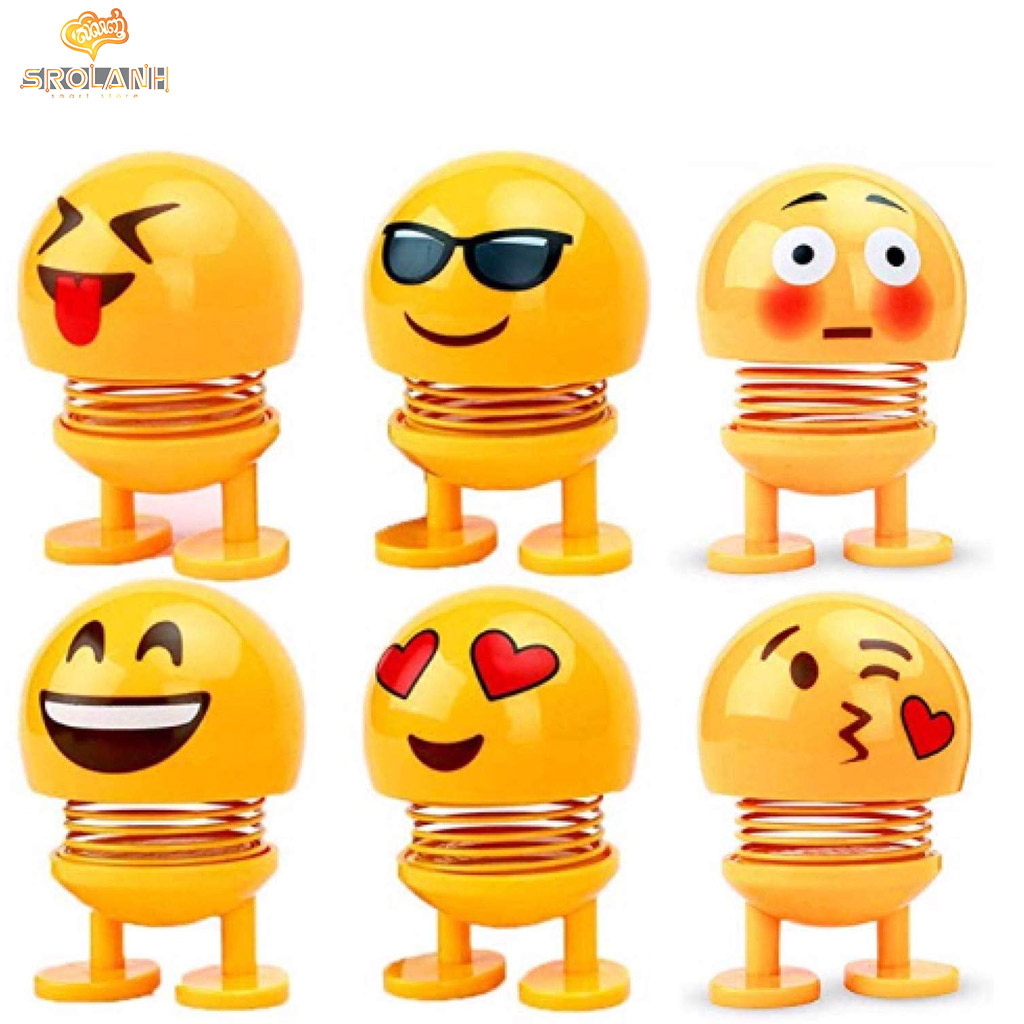 Automobile head shaking emoji decoration with LED sunglass