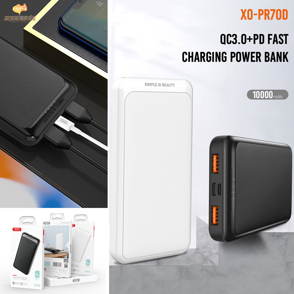 XO PR70D power bank QC3.0+PD 10000mAh