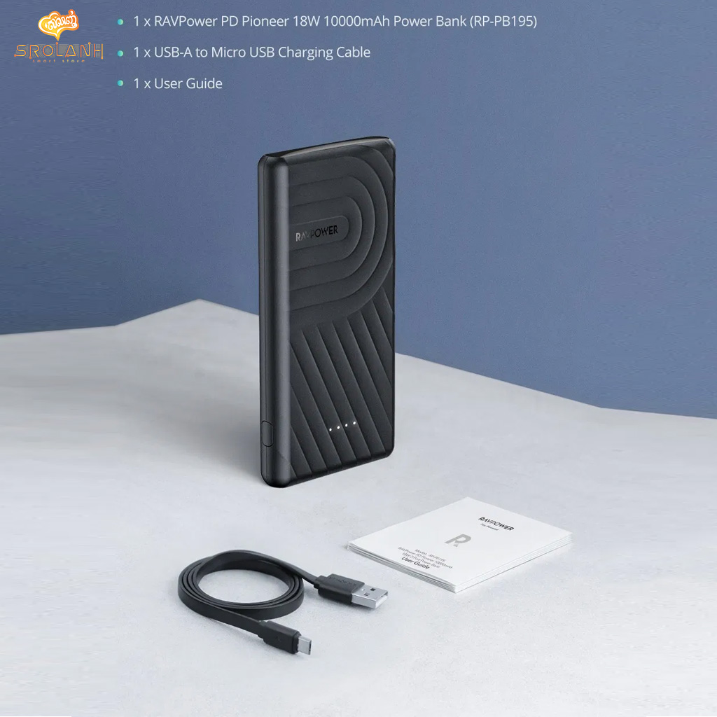 RAVPOWER 10000mAh PD18W+QC3.0 RP-PB195