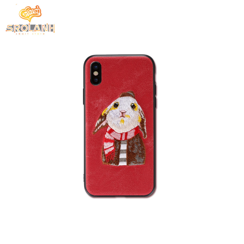 WPC-058 CUTE PET Embroidery case for ip X