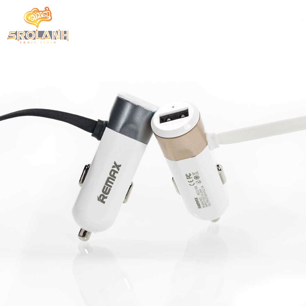 Single USB Car Charger With 2 in 1 Cable Fast 8 RCC102