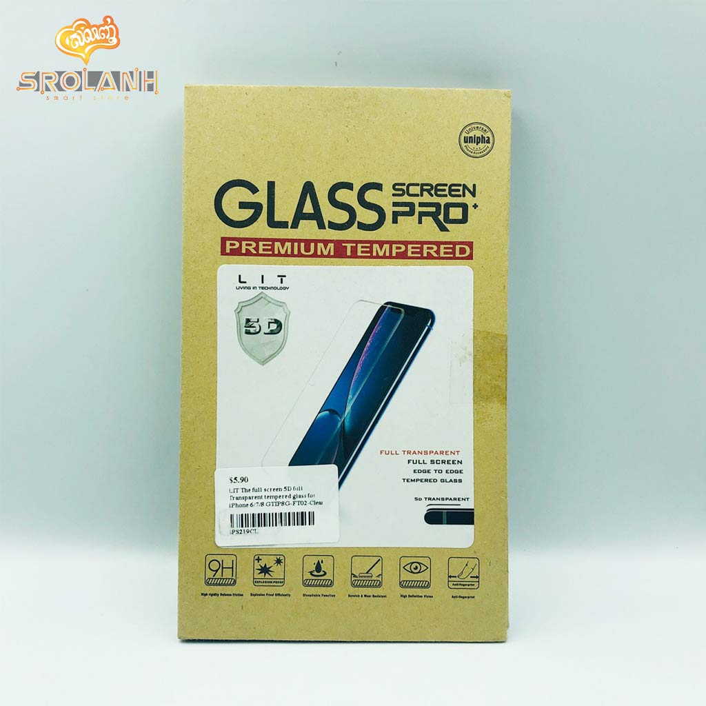 LIT The full screen 5D full Transparent tempered glass for iPhone 6/7/8 GTIP8G-FT02