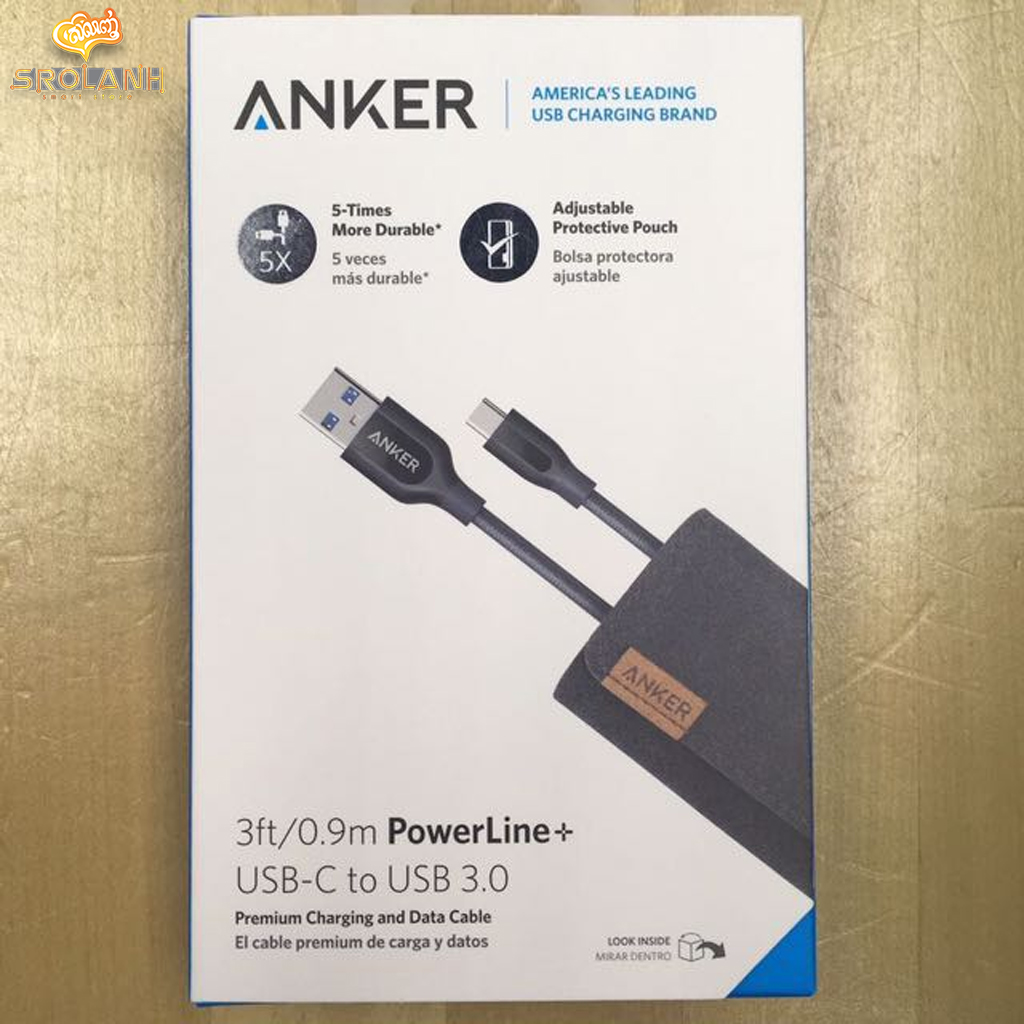 ANKER Power Line+USB-C to USB 3.0 with Pouch 3ft/0.9m