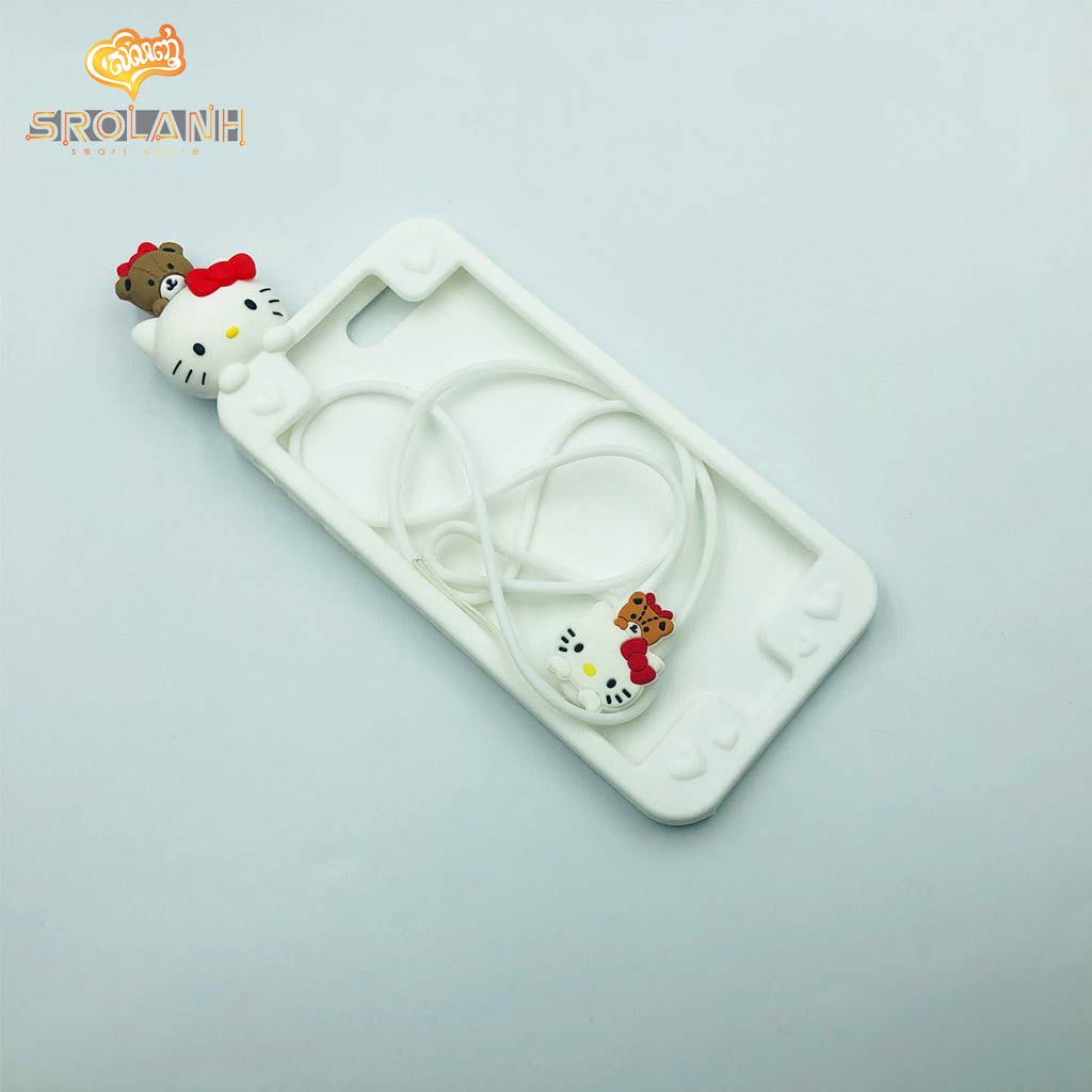 Cartoon Soft Case with lanyard fun being together for Iphone 7/8 plus
