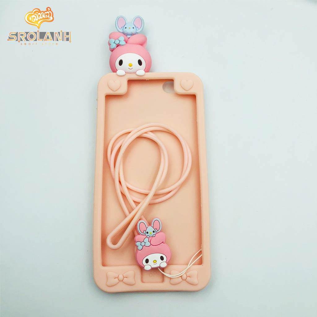 Cartoon Soft Case with lanyard My Melody for Iphone 6/6s plus