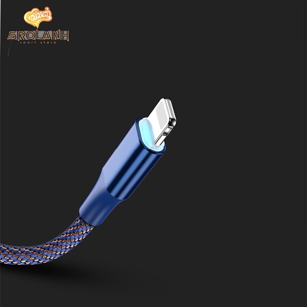 LIT The Denim Data Cable Colorful Breathing Lights 3M For Lightning DCCBL-C01