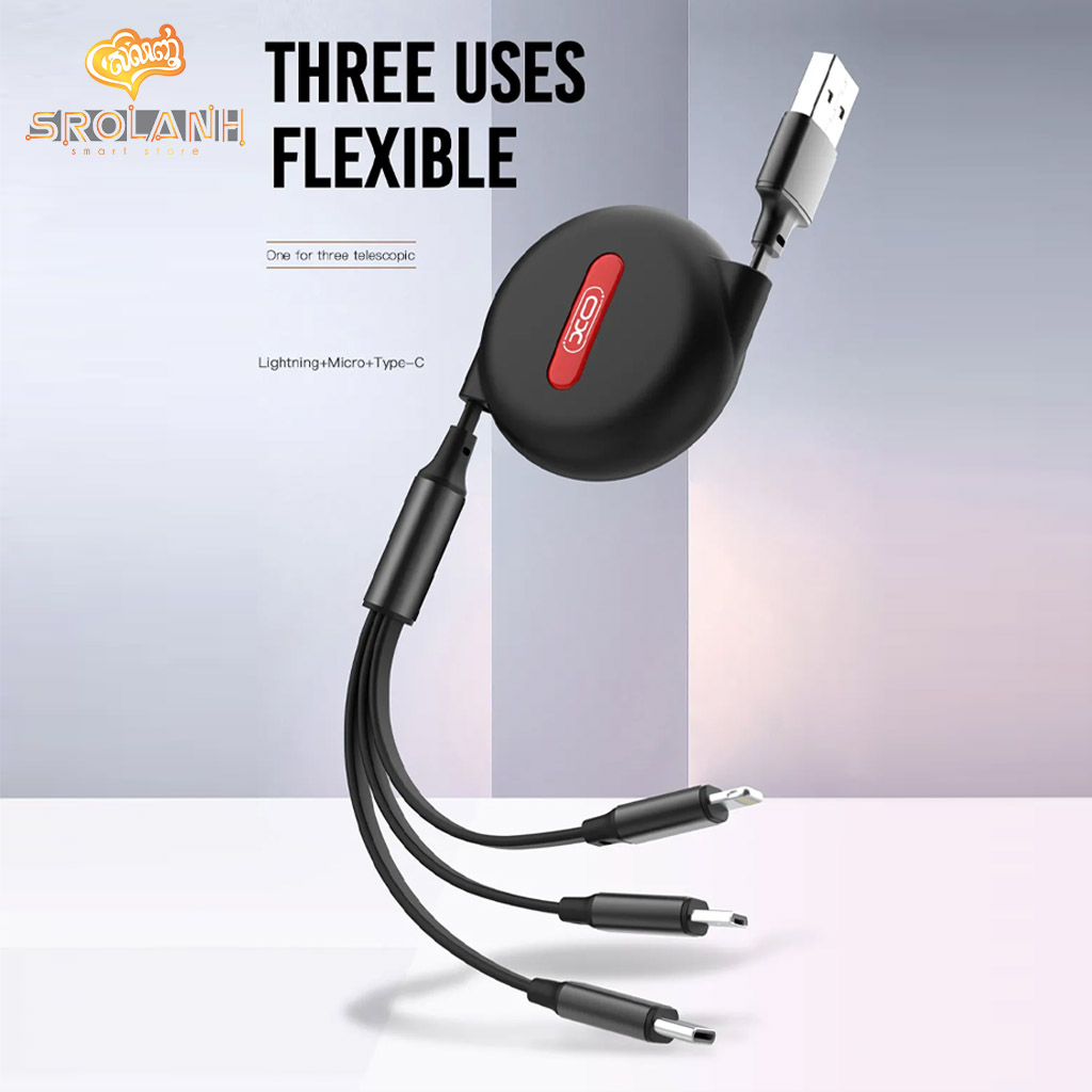 XO 3 IN 1 Telescopic USB Cable NB142