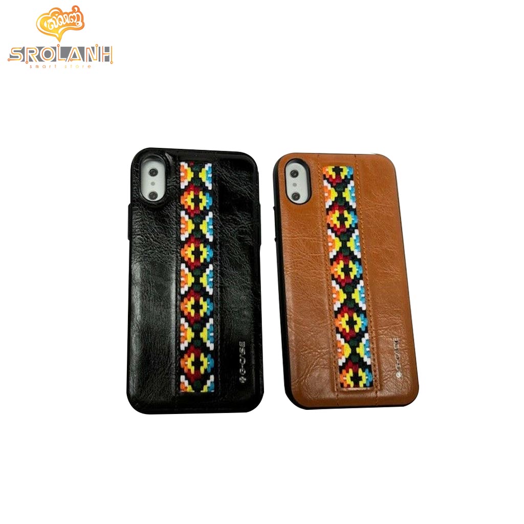 G-Case folk style series black color for iPhone X