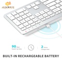 iClever Multi-Device Connection Rechargeable Slim Keyboard Included Keyboard Protector