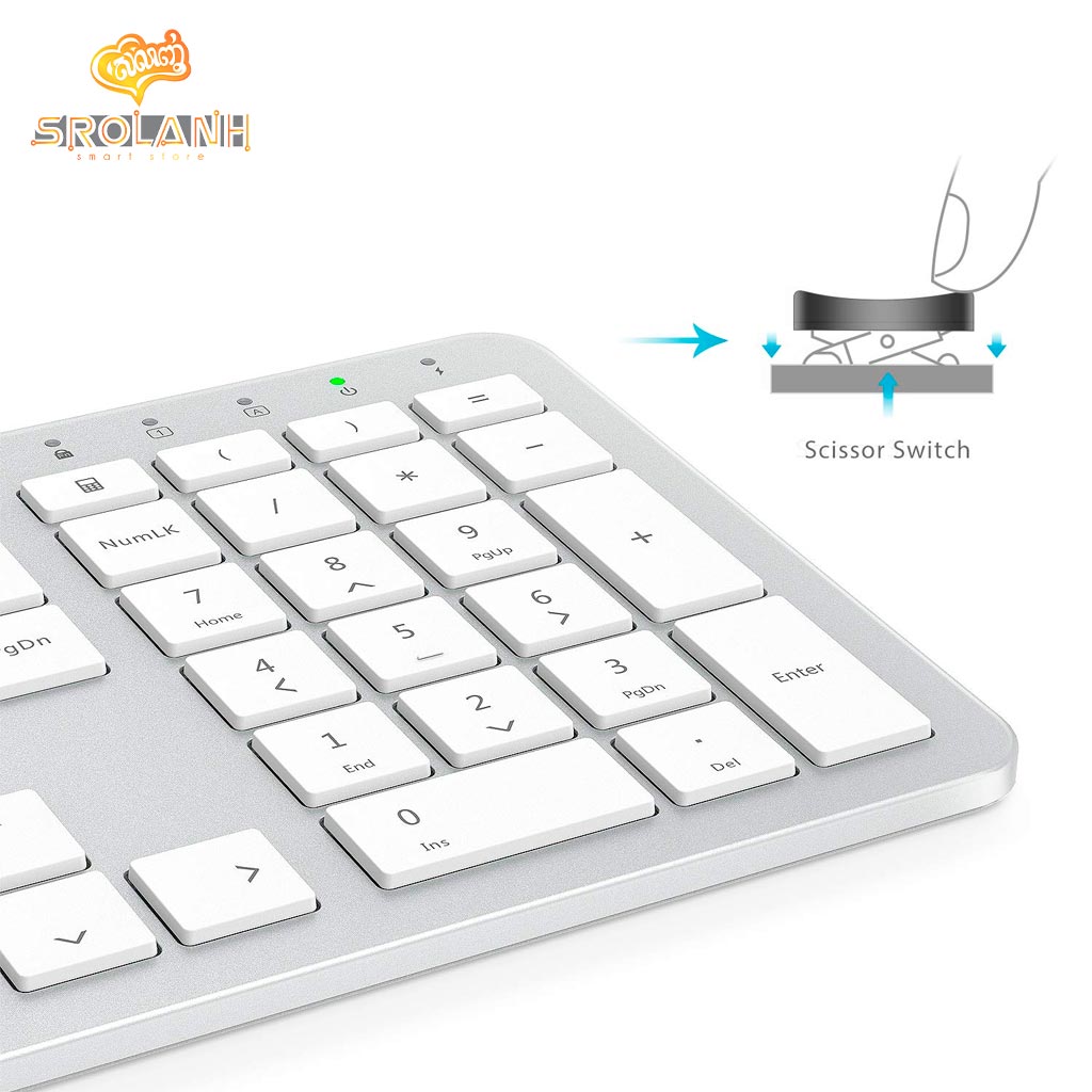 iClever Multi-Device Connection Rechargeable Slim Keyboard Included Keyboard Protector