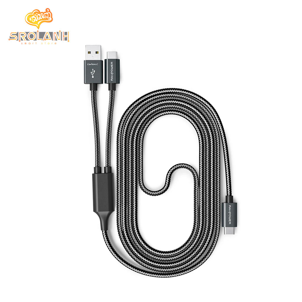 RAVPOWER 2 in 1 1m/3.3ft USB-C to USB-A/USB-C Cable