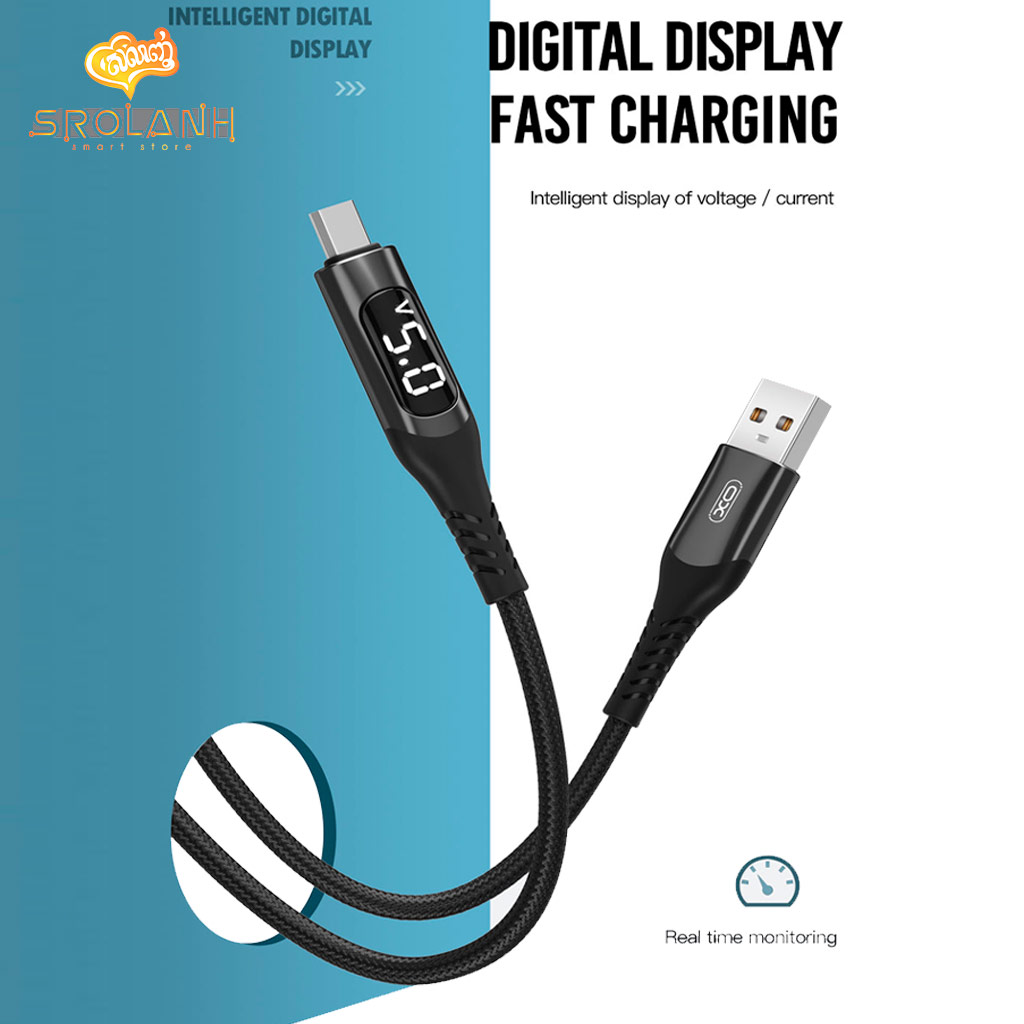 XO 2.4A Digital Display  USB Cable for Type-C 1M NB162 