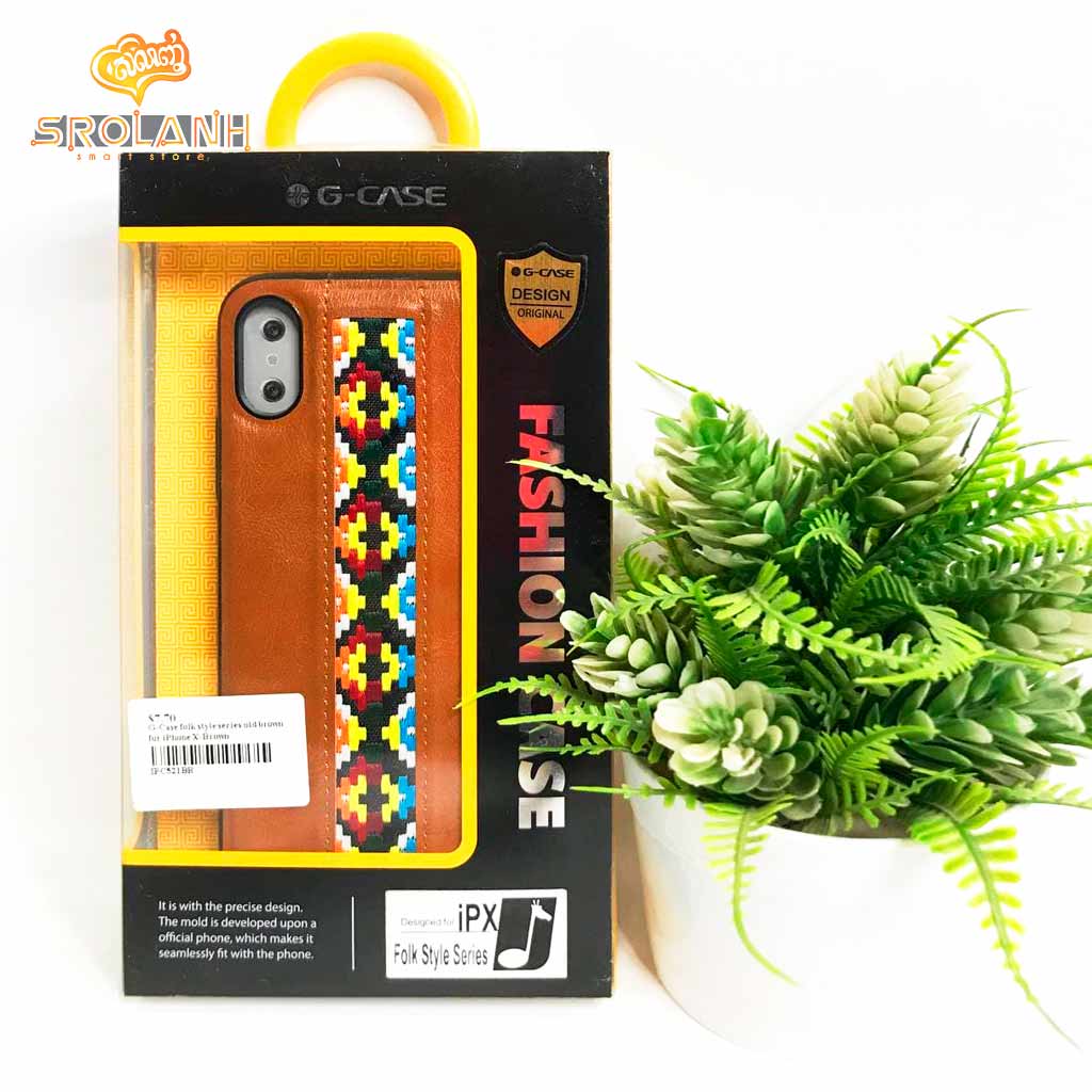 G-Case folk style series black color for iPhone X