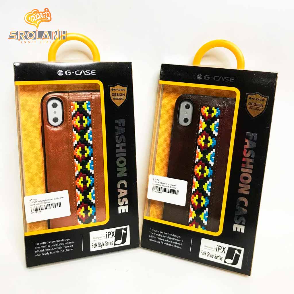 G-Case folk style series black color for iPhone X