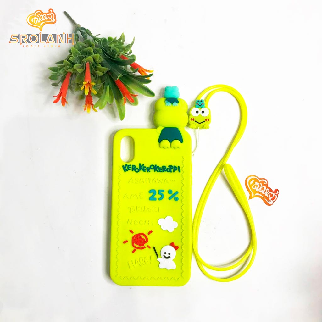 Cartoon Soft Case with lanyard Kerokerokeroppi 25% for Iphone X