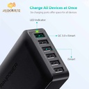 RAVPOWER 60W 6-Port USB Wall Charger With QC 3.0 RP-PC029