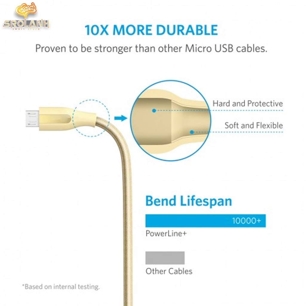 ANKER Power Line+Micro USB with Pouch 3ft/0.9m