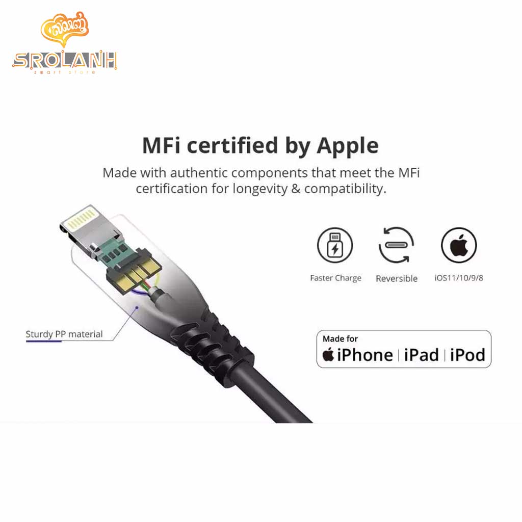 Tronsmart Premium Cable MFI USB-A to Lightning 4ft/1.2m