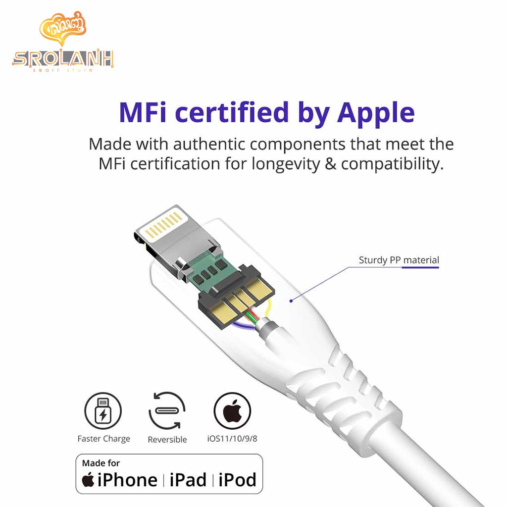 Tronsmart Premium Cable MFI USB-A to Lightning 4ft/1.2m