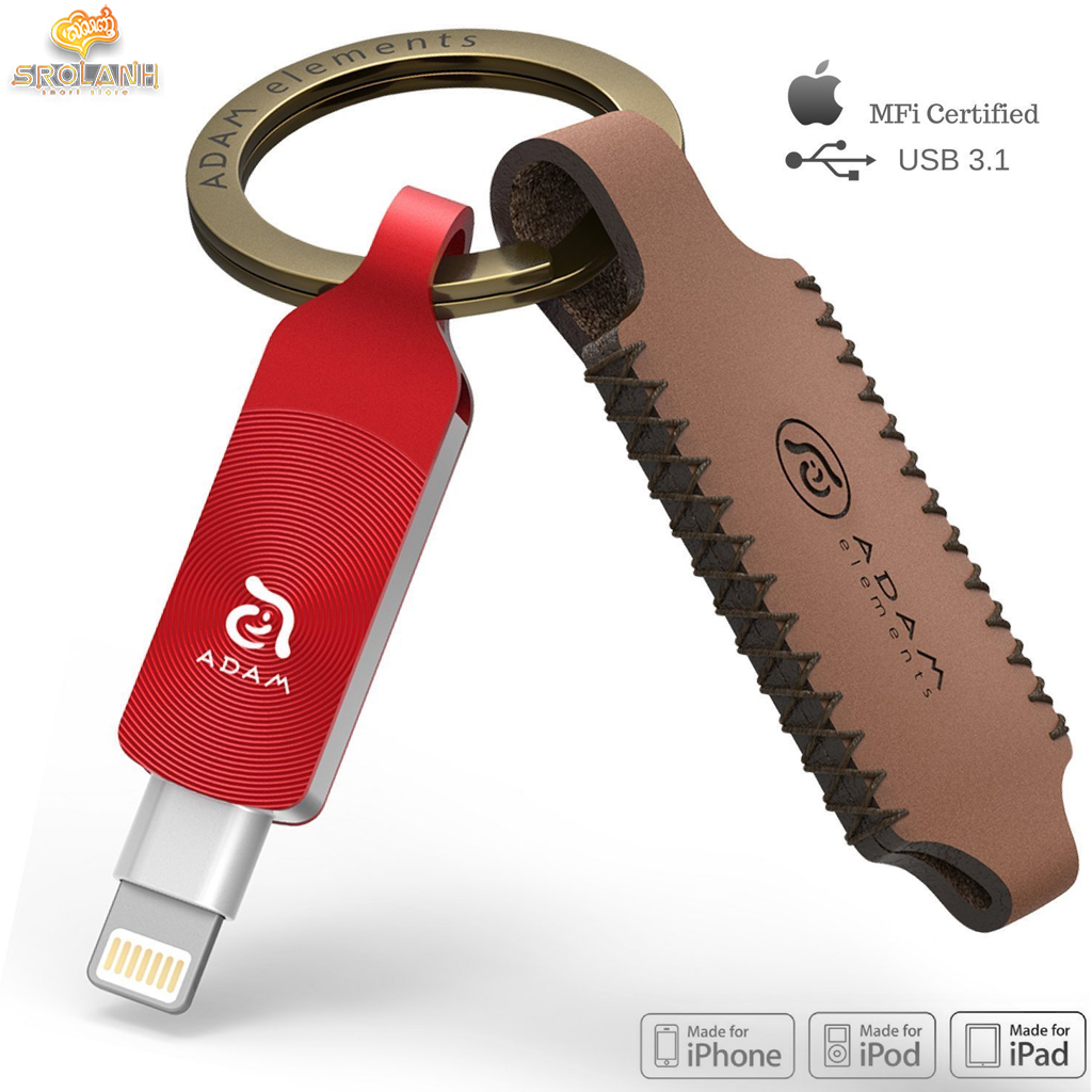 ADAM ELEMENTS iklips DUO+Lightning USB 3.1 Flash Drive 32GB