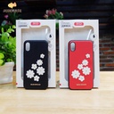 XO Mushang Series plating PU+Creative Riveting flower protective case for iPhone X