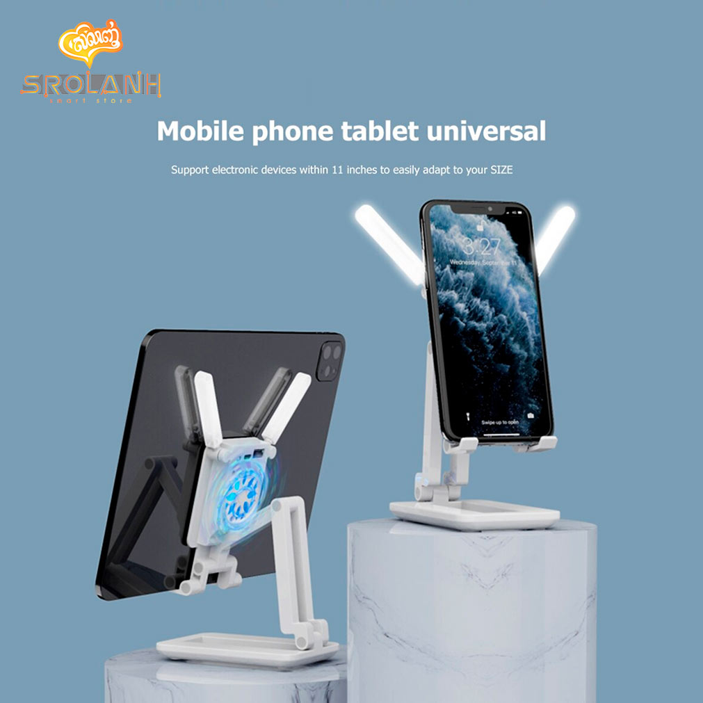 Foldablefill Light And Cooling Desk Holder Used For ipad And Phone F6