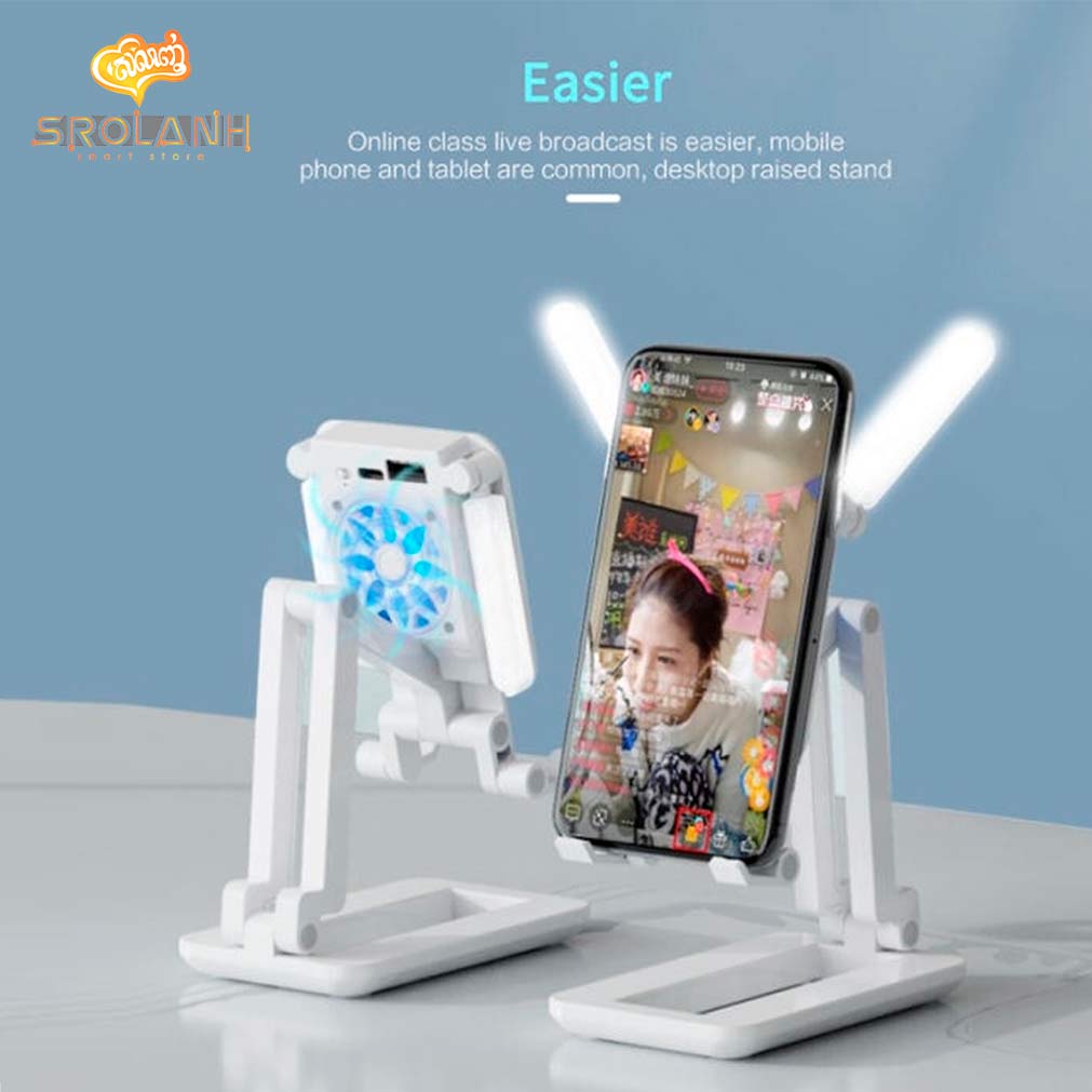 Foldablefill Light And Cooling Desk Holder Used For ipad And Phone F6