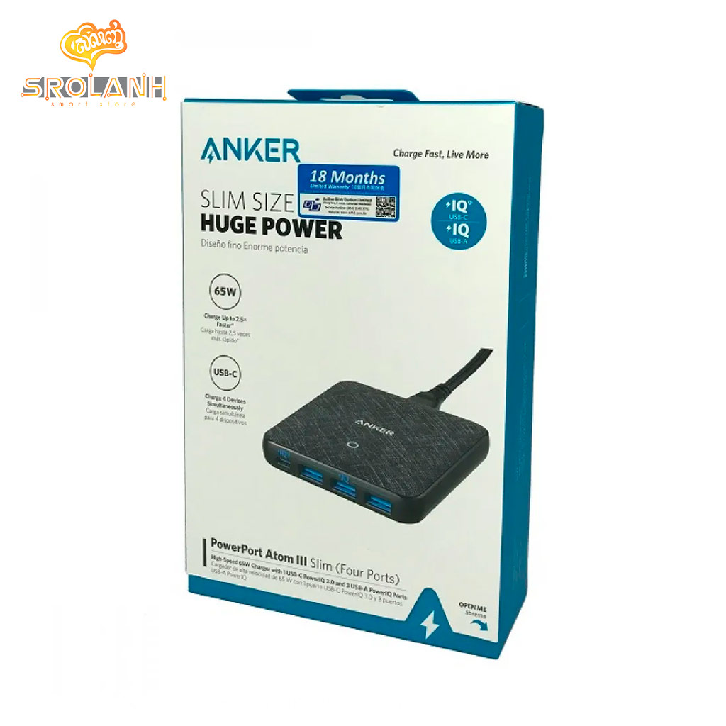 ANKER PowerPort Atom III Slim (4Ports) 65W