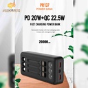 XO PR137 QC3.0 22.5W 20000mAh (2 input 3 Output)