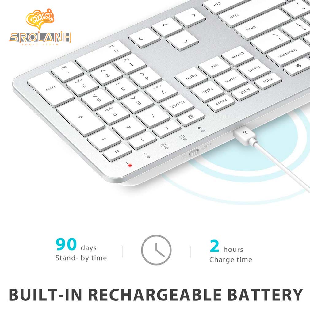 iClever Full Size Wireless Keyboard With Number Pad IC-GK08