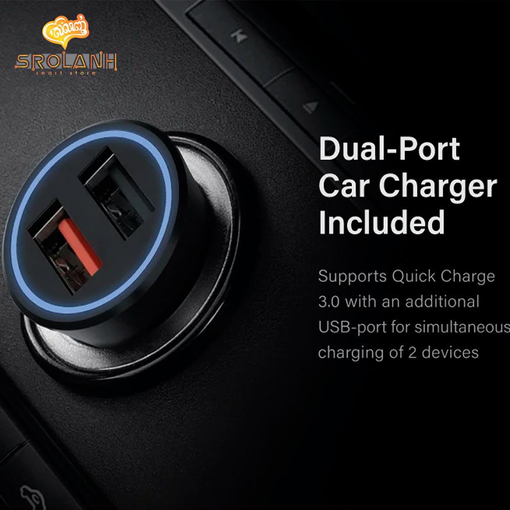 UNIQ Magnea Magnetic Wireless Charger + Car Dash & Vent Mount Charcoal