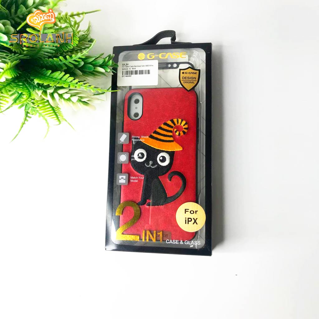 G-Case Cute Series(Cat)-RED For Iphone X