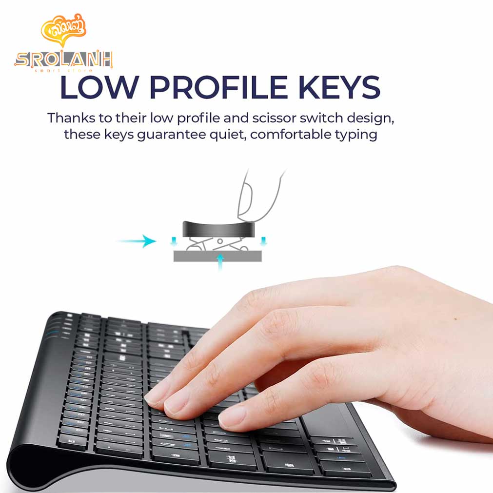 iClever IC-GK20 Wireless Keyboard USB-C And USB-A Plug And Play