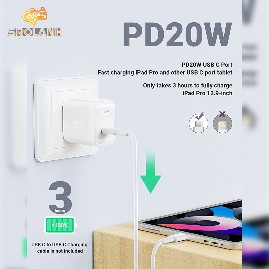 ACEFAST A3 PD20W Single USB-C Charger (US)