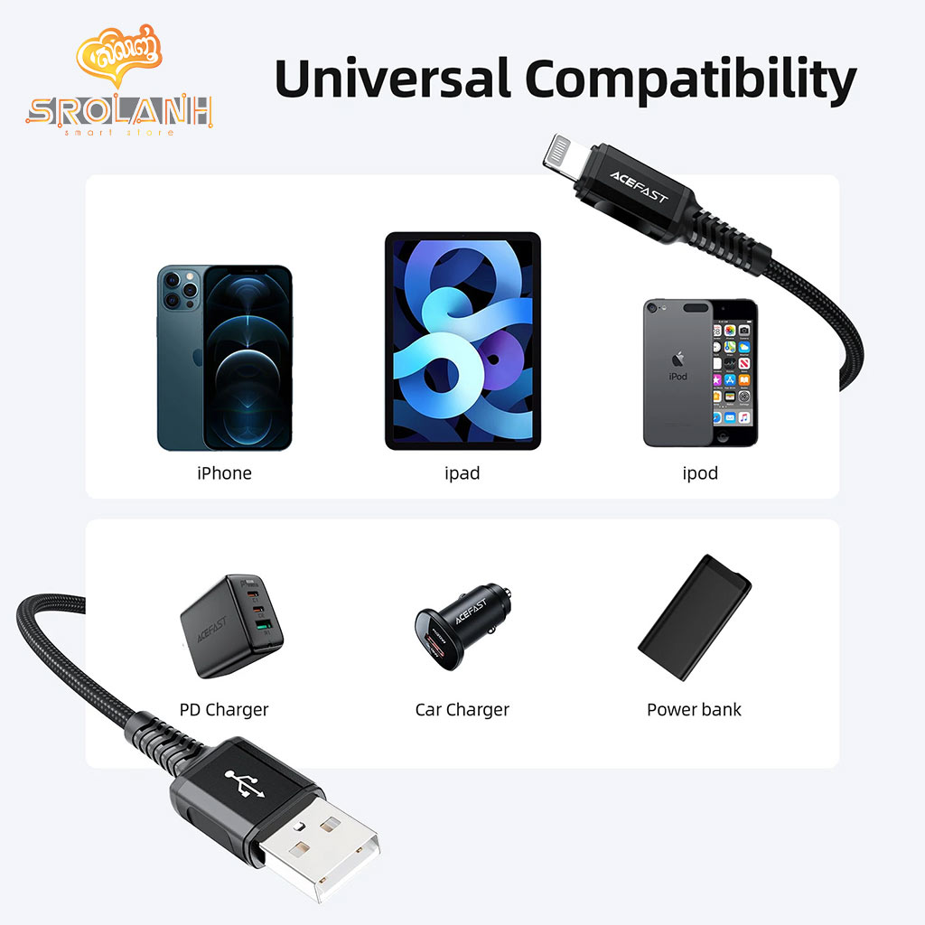 ACEFAST C1-02 USB-A To Lightning Aluminum Alloy Charging Data Cable