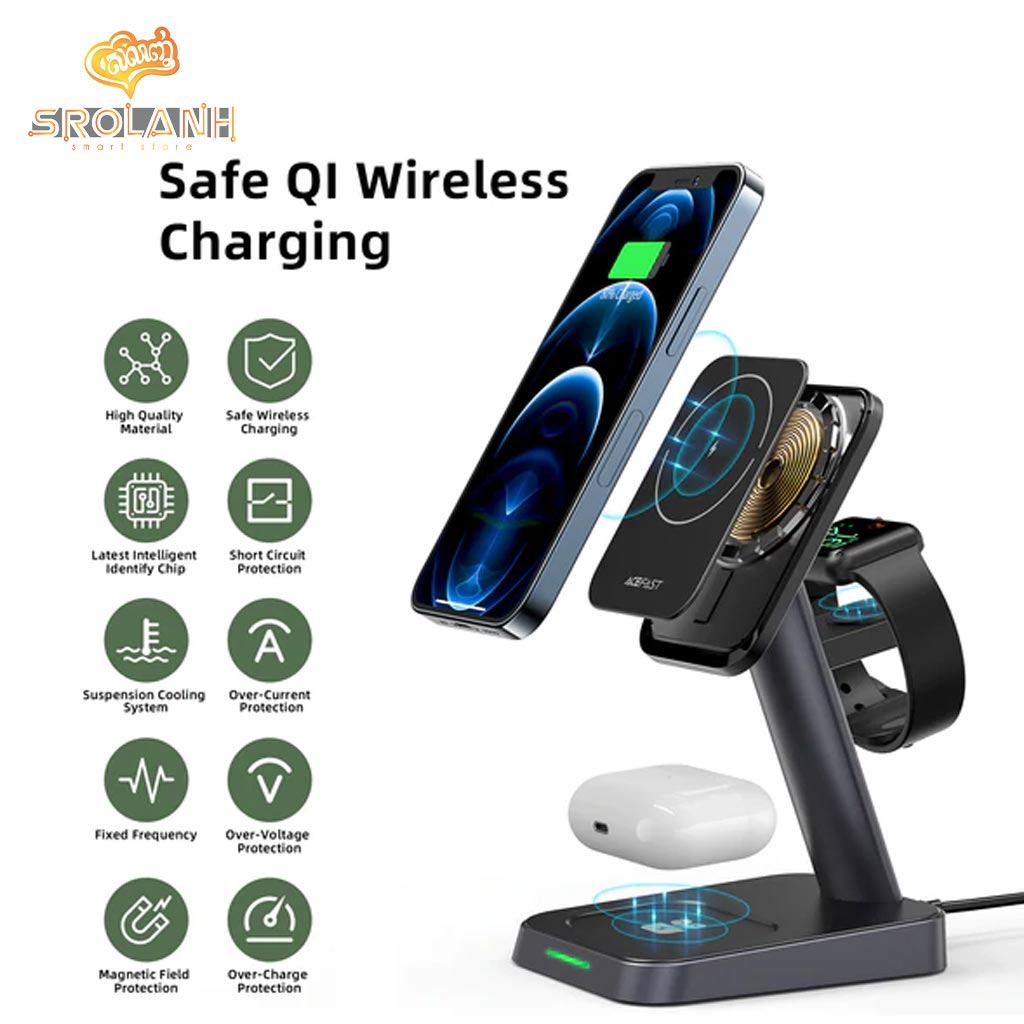 ACEFAST E3 Desktop Three-in-One Wireless Charging Stand