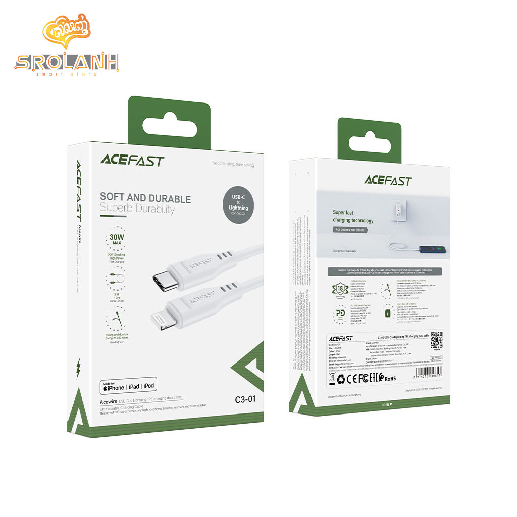 ACEFAST C3-01 USB-C To Lightning TPE Charging Data Cable 1.2m