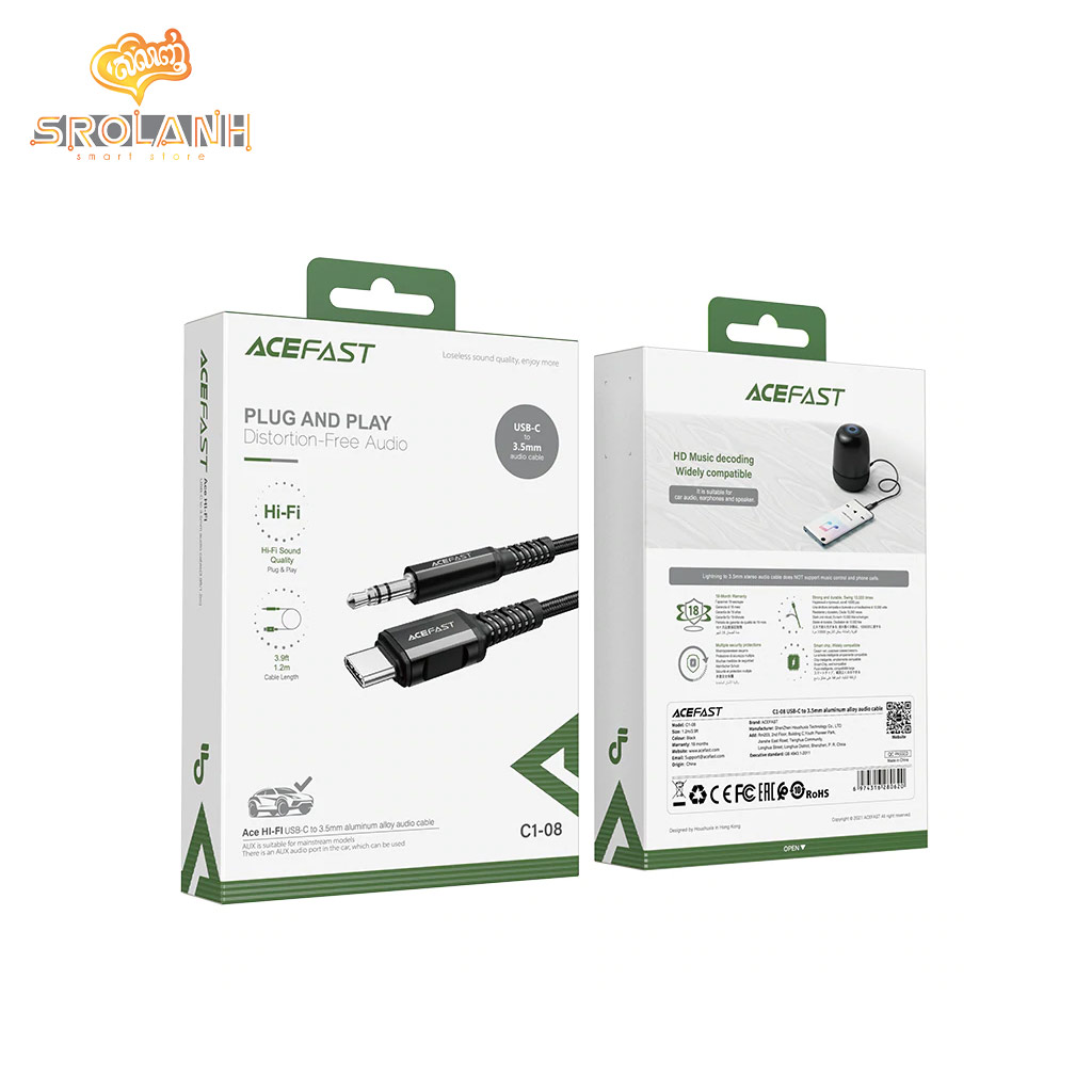 ACEFAST C1-08 USB-C To 3.5mm Aluminum Alloy Audio Cable