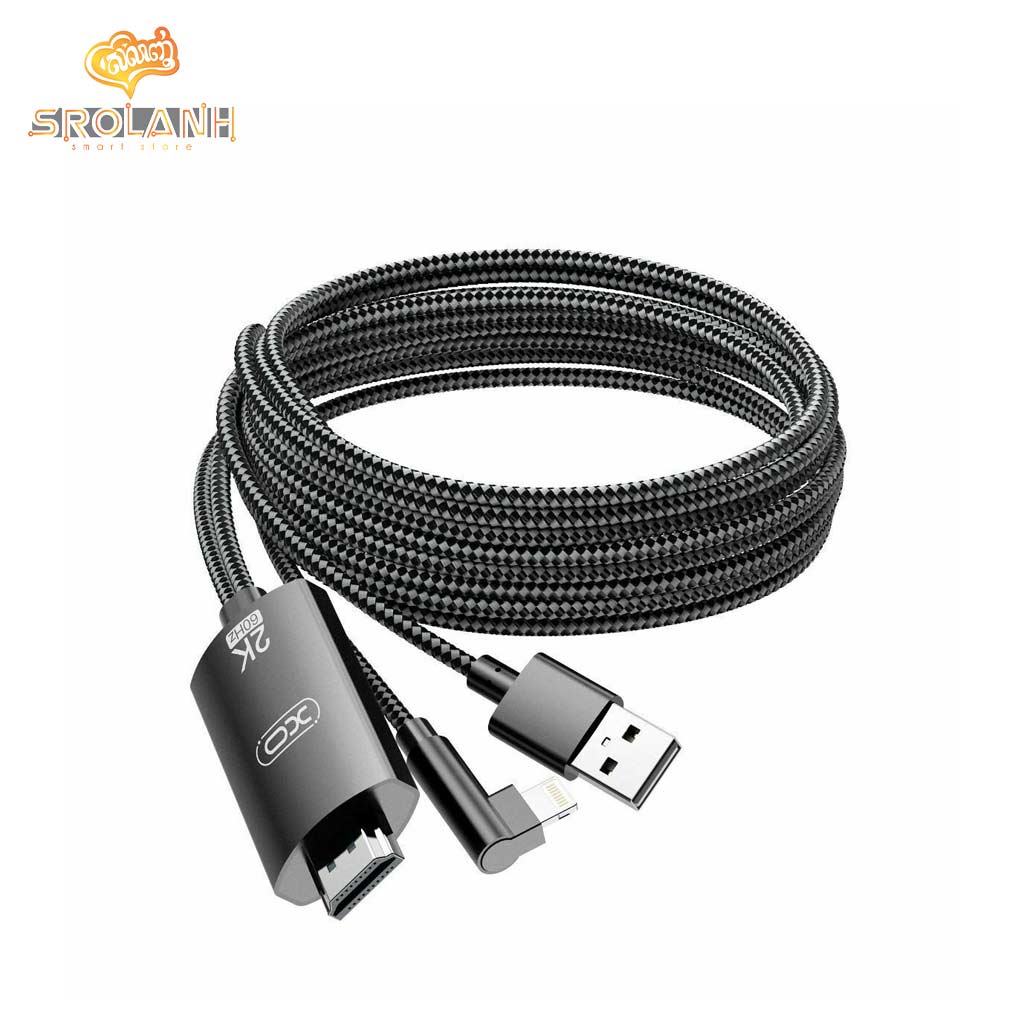 XO GB008 Lightning to HDMI +USB2K 1080P (USB Charging) 1800mm
