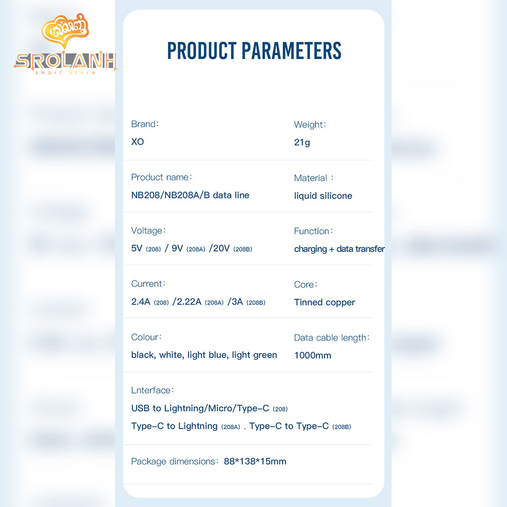 XO NB208B Liquid Silicone Data Type-c to Type-c 60W