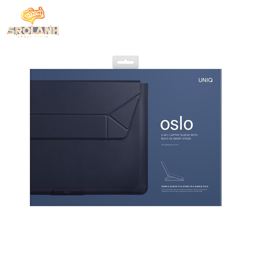 UNIQ OSLO Laptop Sleeve with Foldable Stand Up to 14″