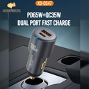 XO CC47 PD65W+USB35W Shared 100W Metal High Power Car Charger